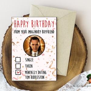 Cartão de aniversário de Tom Hiddleston, cartão de aniversário engraçado,