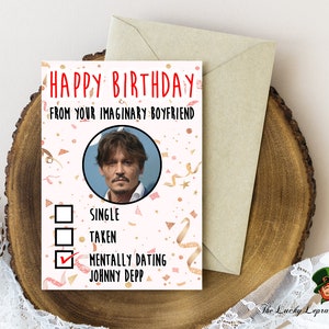 Cartão de aniversário de Johnny Depp, cartão de aniversário engraçado,