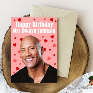 Carte d'anniversaire Dwayne Johnson, carte d'anniversaire drôle,