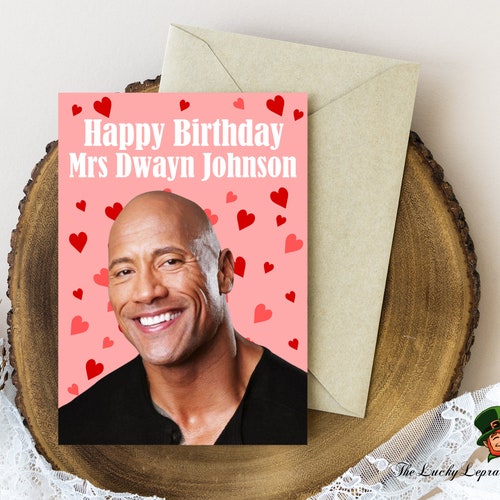 Dwayne Johnson Birthday Card Funny Birthday Card Etsy