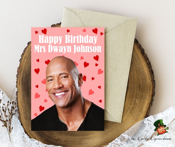 Dwayne Johnson Birthday Card Funny Birthday Card - Etsy