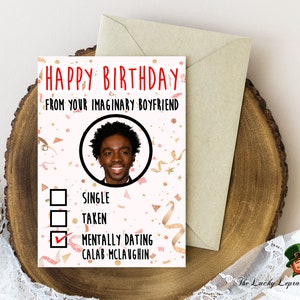 Tarjeta de cumpleaños de Calab McLaughin, tarjeta de cumpleaños divertida,