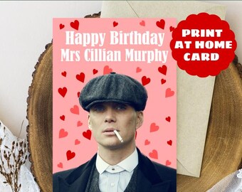 Cillian Murphy Birthday Card, Funny Birthday Card, Digital