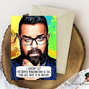 Cartão de aniversário Romesh Ranganathan, cartão de aniversário engraçado,
