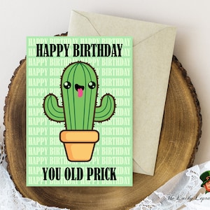 Tarjeta de cumpleaños de Prick, tarjeta de cumpleaños divertida, tarjeta para él y ella, tarjeta de vejez