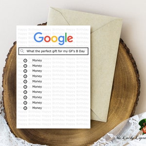Carte d'anniversaire Google, carte d'anniversaire drôle, carte pour elle, carte de blague