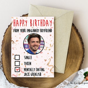 Carte d'anniversaire Jack Grealish, carte d'anniversaire drôle,