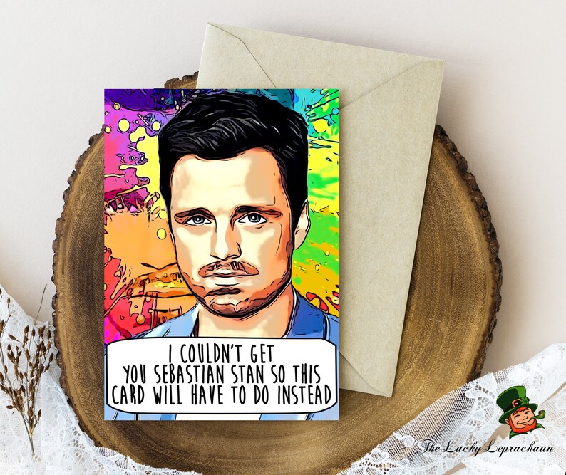 Sebastian Stan Birthday Card Funny Birthday Card - Etsy