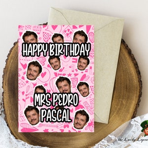 Cartão de aniversário Pedro Pascal, Cartão de aniversário engraçado,