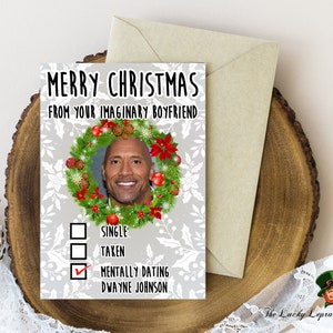 Tarjeta de Navidad Dwayne Johnson, Tarjeta de Navidad Divertida,