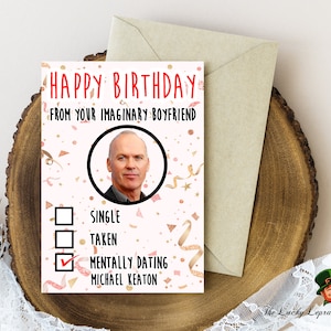 Cartão de aniversário de Michael Keaton, cartão de aniversário engraçado,