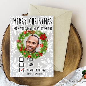 Tarjeta de Navidad de Lewis Hamilton, tarjeta de Navidad divertida,