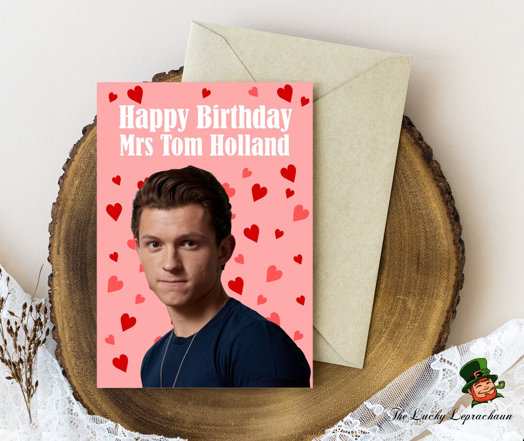 Tom Holland Birthday Card, Funny Birthday Card, Etsy