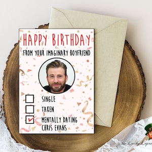 Tarjeta de cumpleaños de Chris Evens, tarjeta de cumpleaños divertida,