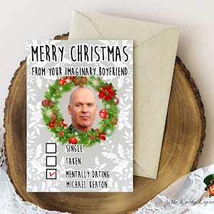 Tarjeta de Navidad de Michael keaton, Tarjeta de Navidad divertida,