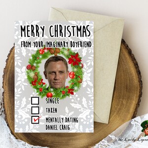 Tarjeta de Navidad de Daniel Craig, tarjeta de Navidad divertida,