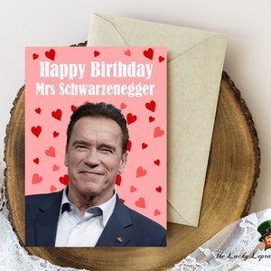 Tarjeta de cumpleaños de Arnold Schwarzenegger, tarjeta de cumpleaños divertida,