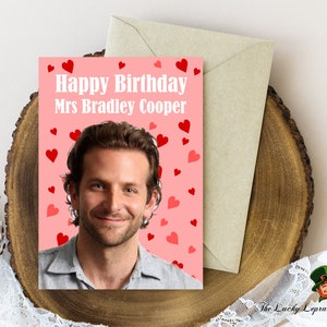 Cartão de aniversário Bradley Cooper, cartão de aniversário engraçado,