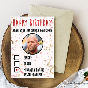 Cartão de aniversário de Jason Statham, cartão de aniversário engraçado,