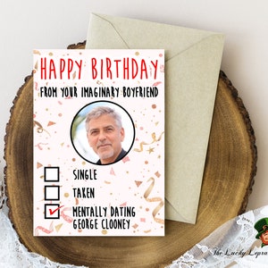 Cartão de aniversário de George Clooney, cartão de aniversário engraçado,