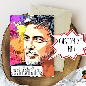 Cartão de aniversário de George Clooney, cartão de aniversário engraçado,