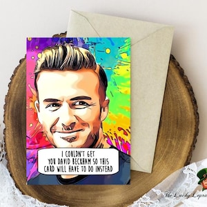 Cartão de aniversário de David Beckham, cartão de aniversário engraçado,
