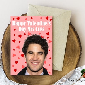 Darren Criss Valentines Card, Funny Valentines Card,