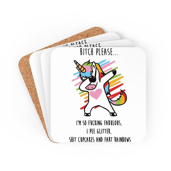 Unicorn coasters, funny coasters drink coasters,