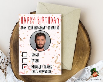 Divertida tarjeta de cumpleaños de Chris Hemsworth: Novio imaginario