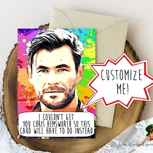 Tarjeta de cumpleaños de Chris Hemsworth, tarjeta de cumpleaños divertida,