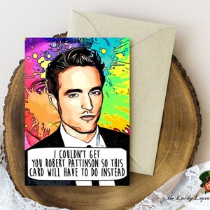 Cartão de aniversário de Robert Pattinson, cartão de aniversário engraçado,