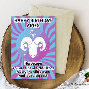 Carte de Bélier, carte d'anniversaire drôle, carte pour lui, carte de vieillesse, carte d'horoscope