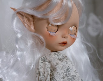 Blythe Doll OOAK Custom White Hair, Fairy Ears by Magnolia Dolls *read description