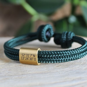 Segeltau Armband mit Gravur, Segeltau Armband, Partnerarmband, Armband Initialen, Geschenk für Freund, persönliches Weihnachtsgeschenk