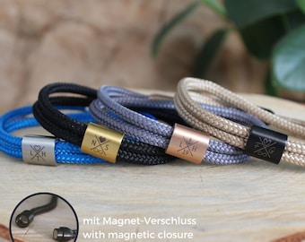 Segeltau Armband mit Gravur, Segeltau Armband, Partnerarmband, Armband Initialen, Geschenk für Freund, Surferarmband, Armband mit Gravur