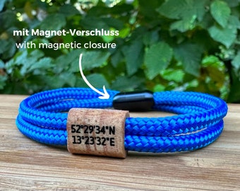 Surferarmband, Partnerarmband mit Holz, Herrenarmband, Armband Holz, Armband personalisiert, Geschenk Mann, Personalisierter Holz Armband