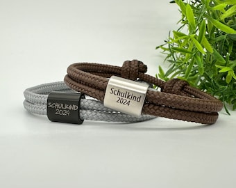 Einschulung personalisiertes Armband zum Schulanfang, Schulkind Geschenk mit Gravur, Erster Schultag Geschenk Kinder Jungen Mädchen, Freunde