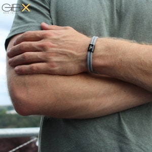 Segeltau Armband, Partnerarmband, Armband Initialien, Geschenk für Freund, persönliches Weihnachtsgeschenk, Segeltau Armband mit Gravur Bild 2