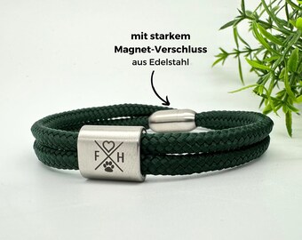 Segeltau Armband mit Gravur, Segeltau Armband, Partnerarmband, Armband Initialen, Geschenk für Freund, persönliches Weihnachtsgeschenk