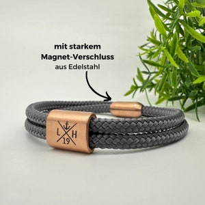Personalisiertes Segeltau Armband, individuelle Gravur, handgefertigte nautischen Schmuck, einzigartige Geschenkidee, handgemachter Schmuck