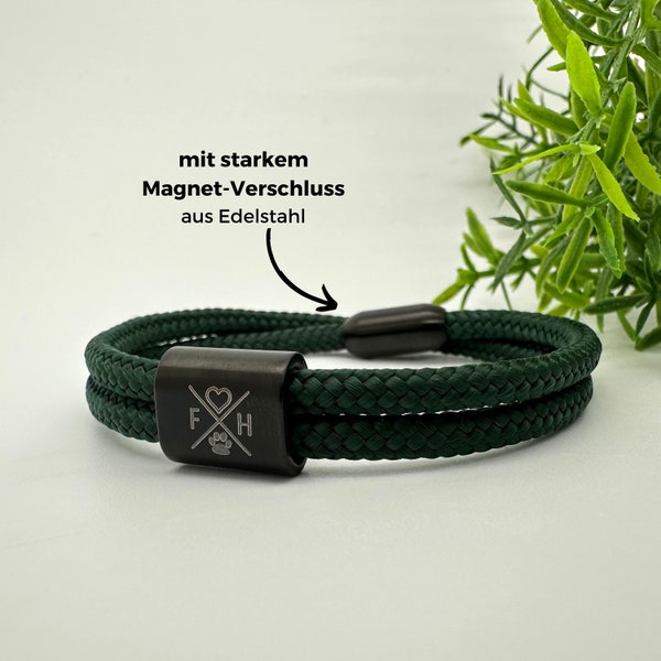 Segeltau Armband mit Gravur, Segeltau Armband, Partnerarmband, Armband Initialen, Geschenk für Freund, persönliches Weihnachtsgeschenk