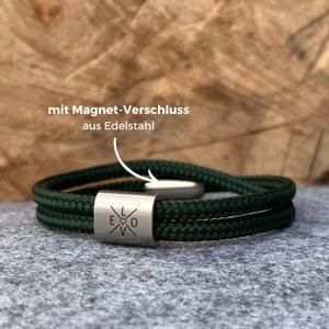 Herrenarmband, Partnerarmband, Armband mit Grauvr, Segeltauarmband, Surferarmband, Weihnachtsgeschenk Mann, Armband personalisiert