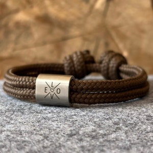 Bracelet rope sail, bracelet with personalized engraving, Handmade sail rope bracelet with engraving,  Women and men bracelet, valentine's