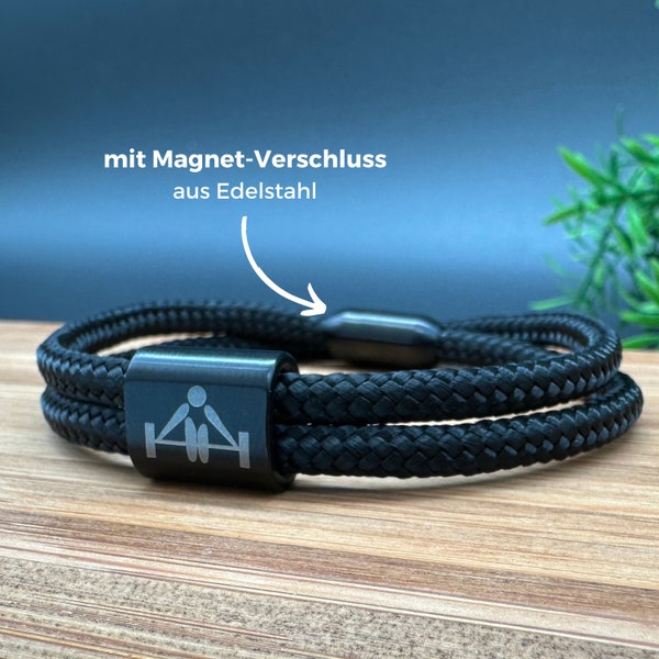 Kraftsport Armband, Herrenarmband, Geschenkidee Fitness, Segeltau Armband, personalisiertes Armband, Frauenarmband Gravur, Sportarmband