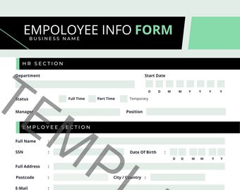 Business Form - Employee Personal Info