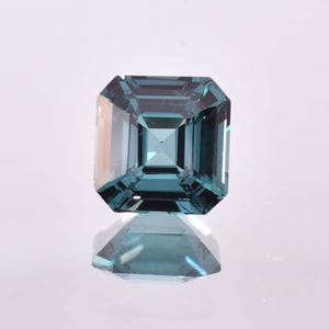 AAA+ Flawless 12 x 12 mm Natural Indicolite Blue Green Tourmaline Asscher Cut Tourmaline Gemstone GIT Certified Use Jewelry Making