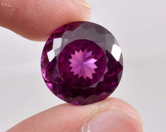 Flawless 12 x 12 mm Natural Cornflower Purple Sapphire Round Cut Loose Gemstone GIT Certified AAA+ High Quality Sapphire Loose Gemstone