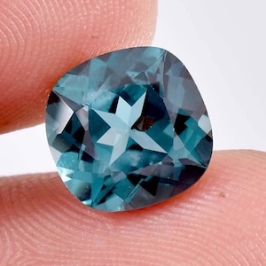 AAA+ Flawless 10 x 10 mm Natural Indicolite Blue Green Tourmaline Cushion Cut Tourmaline Gemstone GIT Certified Use Jewelry Making