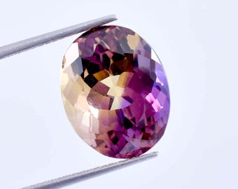 Flawless Natural Bi-Color Bolivia Ametrine Oval Cut Loose Gemstone GIT Certified Specimen High Quality Ametrine Gemstone All Size Available