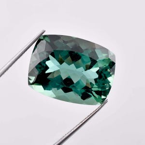 AAA+ Flawless 16 x 10 mm Natural Bi-Color Blue Green Tourmaline 14.80 Ct Cushion Cut Tourmaline Gemstone GIT Certified Use Jewelry Making